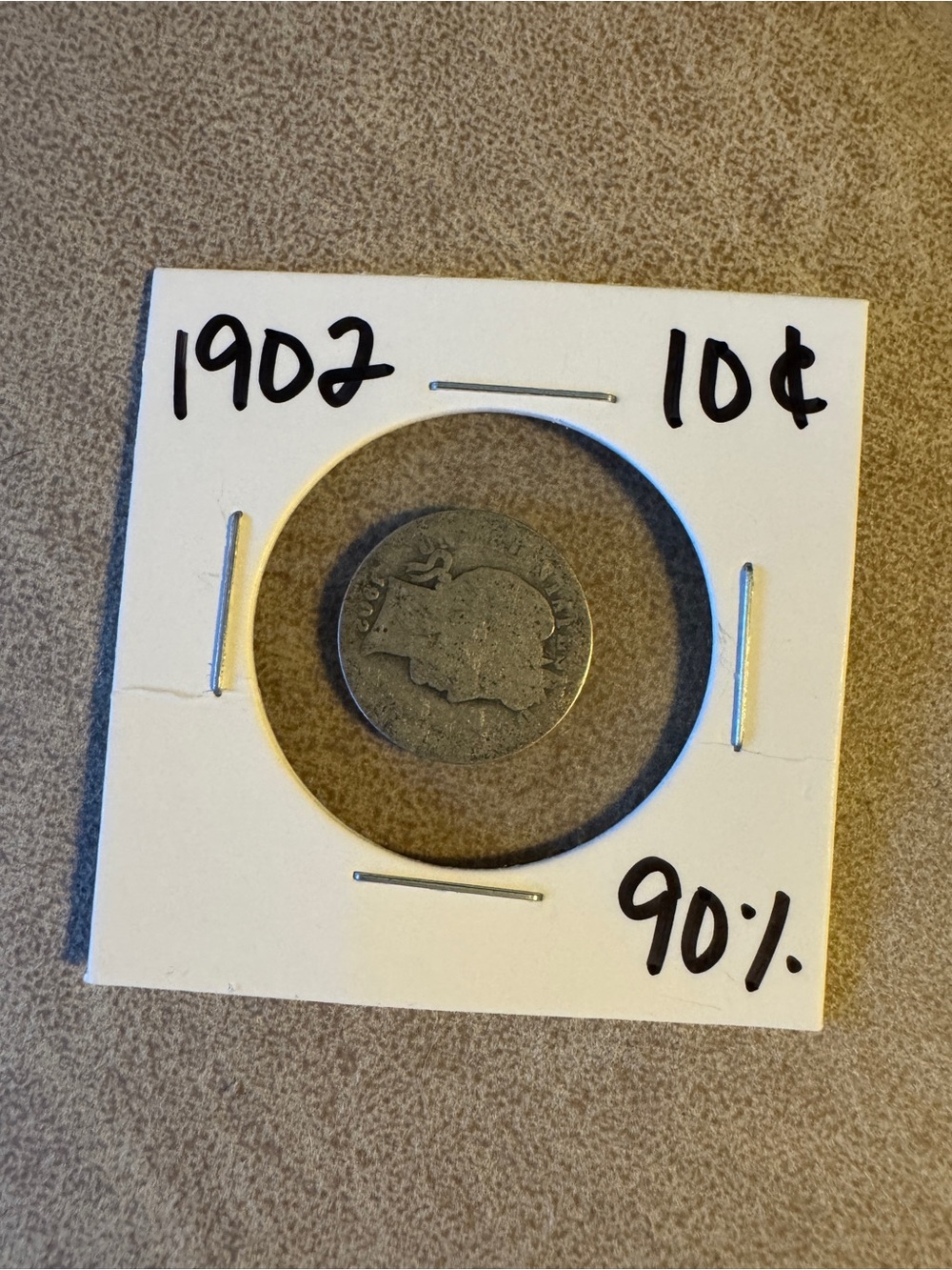 1902 Barber silver dime GUC featuring a Liberty Head